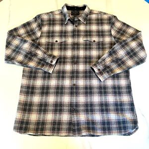 Plaid Flannel Organic Cotton Untucked Standard Fit button up‎ xxl tall